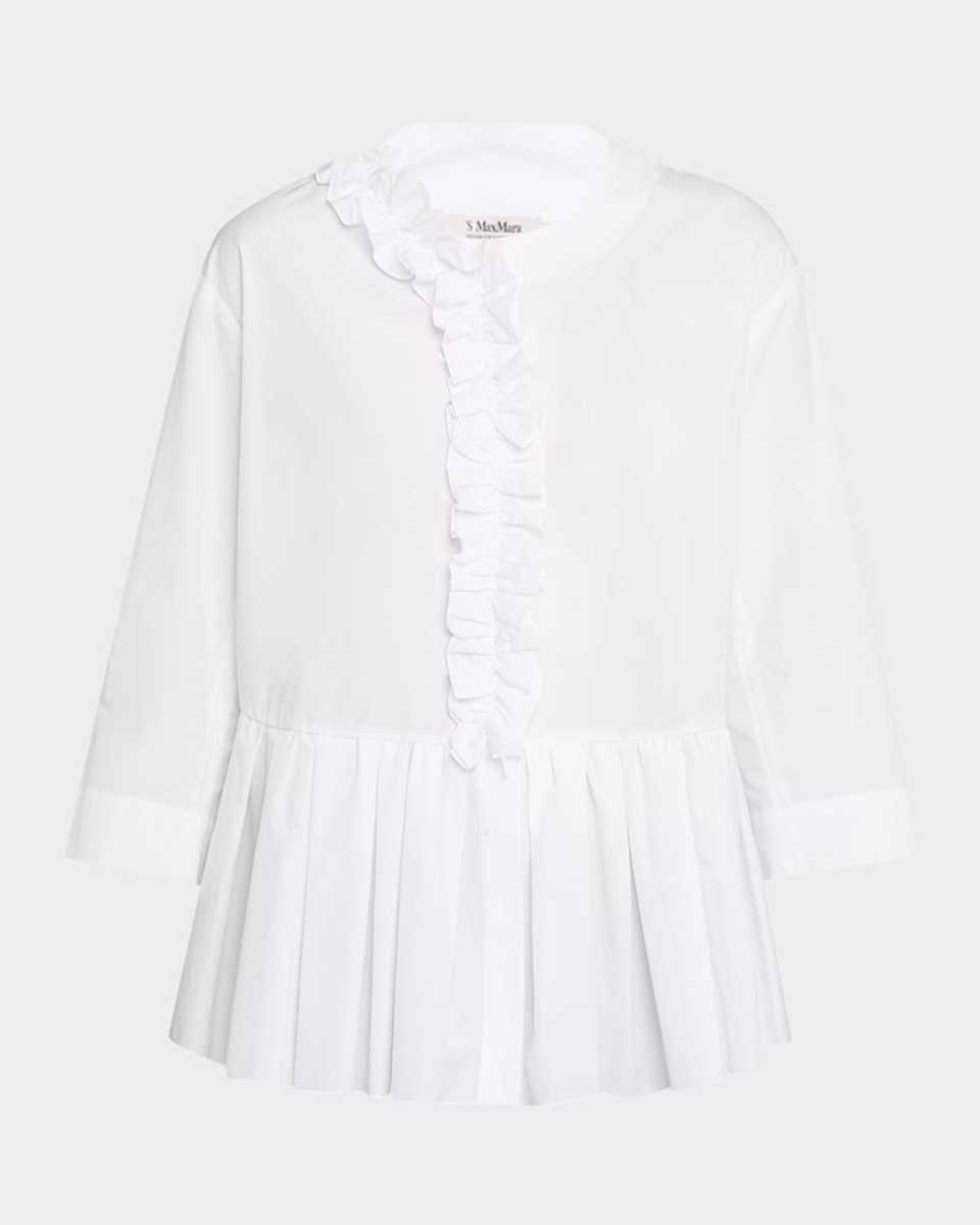 Musa Ruffle Pleated Peplum Top